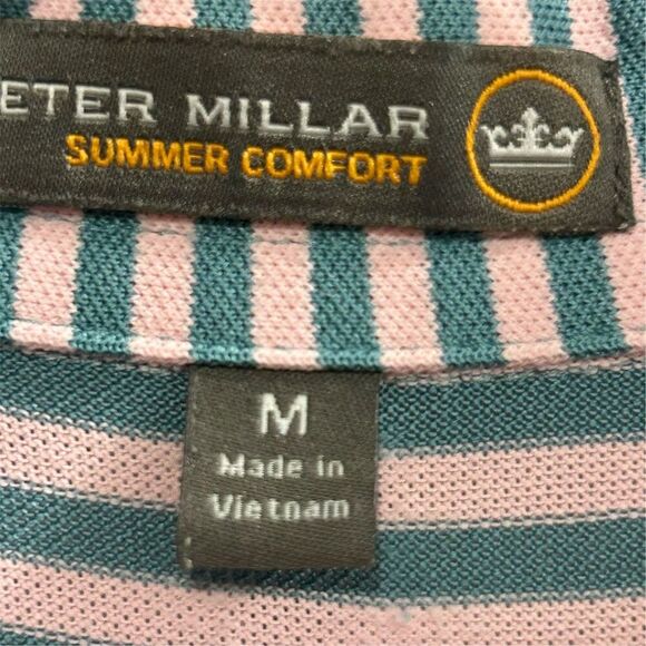 Peter Millar Men's Striped Polo Shirt M Multicolor Short Sleeve Casual - Picture 12 of 15